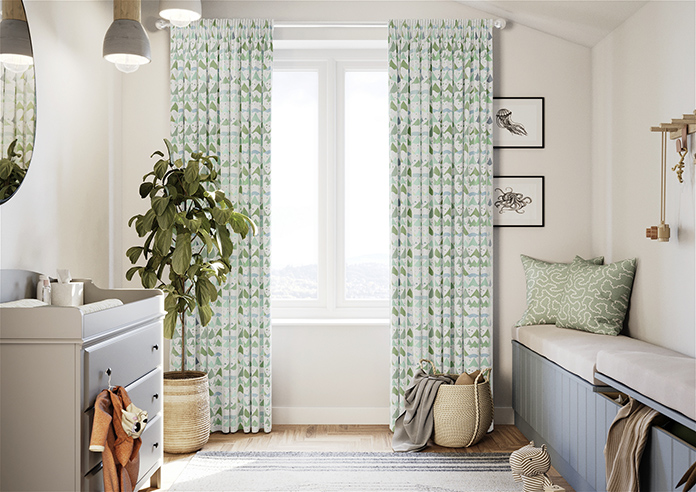 Cloudy Peaks, Mint - Made to Measure Curtains - Image 3